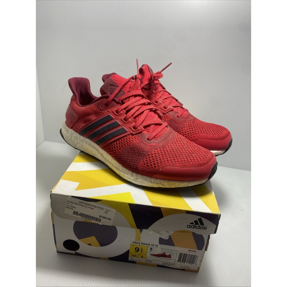 Amazing Vintage Red Ray' Adidas UltraBoost Men's Size 9.5 BB3930 Running —-C